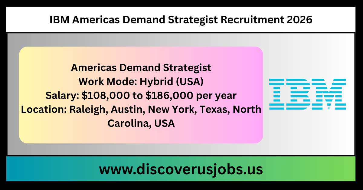 IBM Americas Demand Strategist Recruitment 2026.