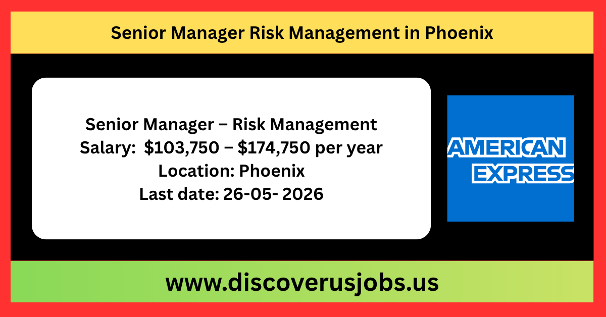 Senior Manager Risk Management job at American Express