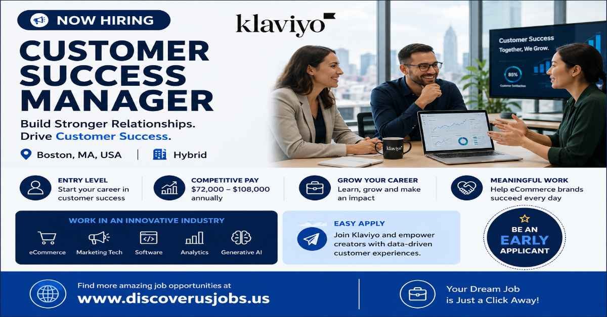 Customer Success Manager job at Klaviyo in Boston.
