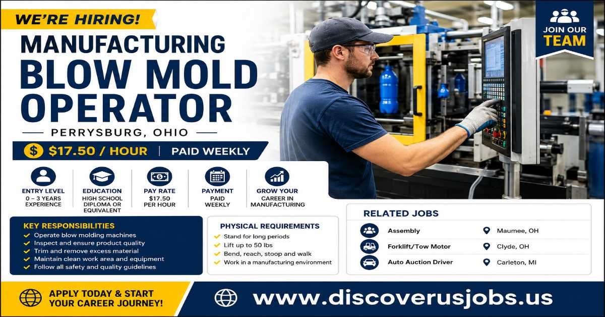 Manufacturing Blow Mold Operator Recruitment 2026