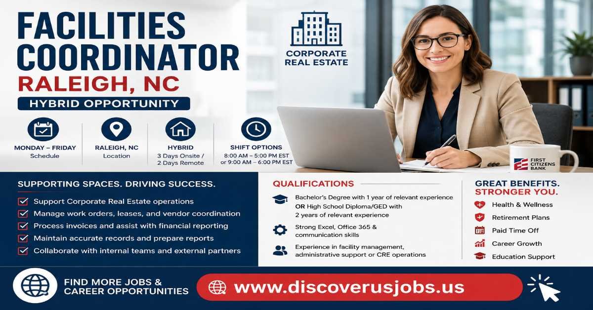 Facilities Coordinator Raleigh NC.