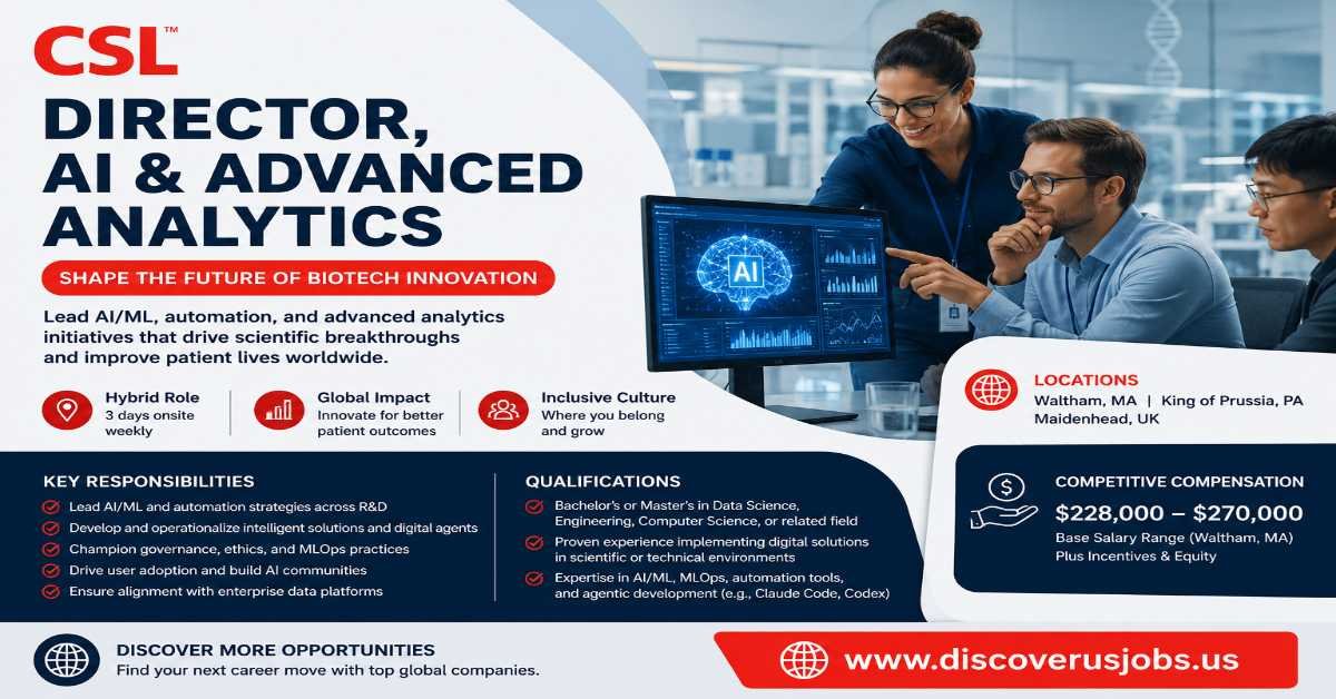 CSL Director AI & Advanced Analytics Recruitment 2026.